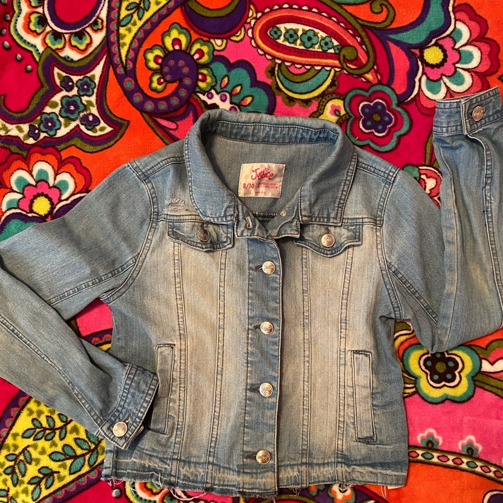 Justice Denim Jacket 8/10 girls
